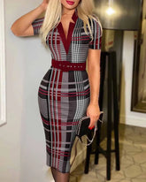 Polka Dot Print V Neck Long Sleeve Clothing Midi Dress Mssaz Desses