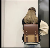 Preppy Style Large Capacity Laptop Casual School Backpacks Patchwork Travel Bags Mssza