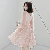 Appliques V-Neck Full Sleeves A-Line Prom Gowns Mssaz Desses