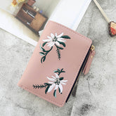 Pu Leather Floral Embroidery Small Coin Purse Mssza