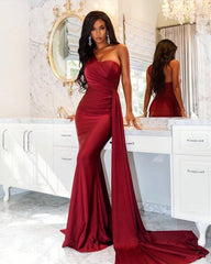 Red Prom Dresses For Off Shoulder Solid Evening Party Dresses Mssaz Desses
