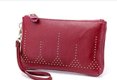 Retro Envelope Clutch Women PU Leather Clutch Bag Lady Rivet Punk Handbag Mssza