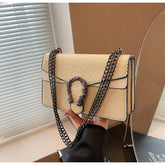 Retro Style Snake Pattern Crossbody Small Chain Shoulder Bag Mssza