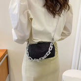 Rhinestone Bucket Sparkling Chain Ball Mini Hand-Held Crossbody Bag Mssza