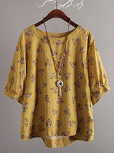 Round Neck Batwing Sleeve Cotton Blouse Mssza