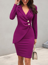 Ruched design button bodyxon dress Mssaz Desses
