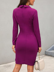 Ruched design button bodyxon dress Mssaz Desses