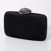 Elegant Velvet Flower Chain Banquet Box Clutch Mssza