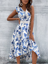 Lace Stitching Floral Print Hollow Beach Long Dress Mssaz Desses