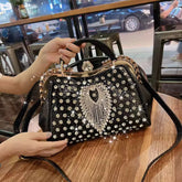 Rhinestone Diamonds Leather Shoulder Bag Mssza