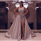High Split Sequin Off Shoulder Sleeveless Maxi Dress Mssaz Desses