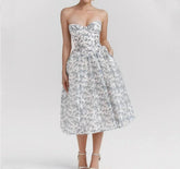 Low Waist Pleated Midi Dress Bra Chest With Wire Mssaz Desses