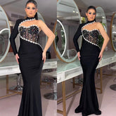 Black Diamond Maxi Dress Turtleneck Mssaz Desses