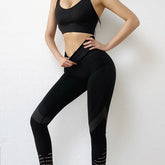 Seamless Yoga Set Gym Push Up Bra Top High Waist Leggings Sports Suits Mssza