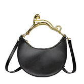 Designers Leather Golden Metal Handle Cross Body Bag Mssza