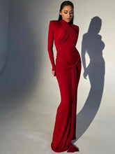 Bandage Bodycon Halter Collar O-neck Long Sleeve Maxi Dress Mssaz Desses