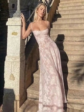 Print Wrap Waist Sling Slash Neck Slim Sleeveless Backless Party Dresses Maxi Dress Mssaz Desses