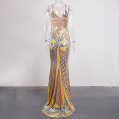 Slip Long Golden Prom Dress Mssaz Desses