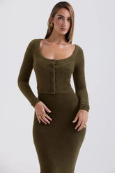 Knitted Cardigan With Camisole Dress Two-piece Set Mssaz Desses