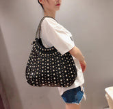 Shiny Diamonds Designer Bling Crystal Rivets Strap Crossbody Shoulder Bags Mssza