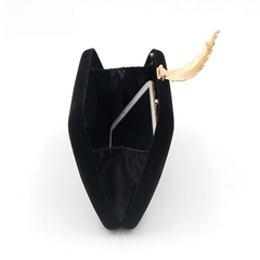 Smooth Solid Velour Wedding Bridal Party Purse Clutch Bag with Metal Leaf Clasp New Arrival Exquisitely Women's Clutch Bag Mssza