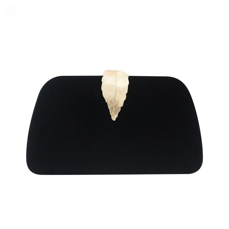 Smooth Solid Velour Wedding Bridal Party Purse Clutch Bag with Metal Leaf Clasp New Arrival Exquisitely Women's Clutch Bag Mssza