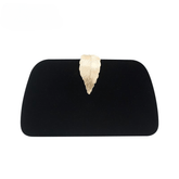 Smooth Solid Velour Wedding Bridal Party Purse Clutch Bag with Metal Leaf Clasp New Arrival Exquisitely Women's Clutch Bag Mssza