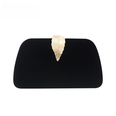 Smooth Solid Velour Wedding Bridal Party Purse Clutch Bag with Metal Leaf Clasp New Arrival Exquisitely Women's Clutch Bag Mssza