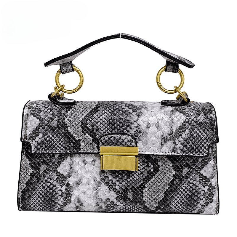 Snakeskin Pattern Luxury Woman Bag Women Brand Pu Leather Square Messenger Brand Female Totes Crossbody Mssza