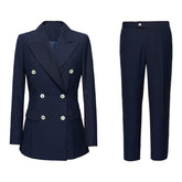 Solid Casual Full Slim Turndown Collar Pants Sets Mssza