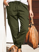 Solid Color Cotton Pockets Overalls Trouser Pants Mssza