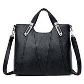 Solid Color High Quality Leather Large Capacity Shoulder Bag Mssza