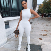 Solid Club Bodycon One Piece Jumpsuits Mssza