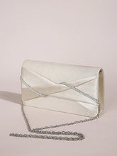 Sparkling Crystal Rope Ruched Glitter Envelope Hand Clutch Bag Mssza