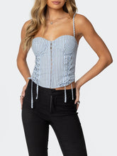 Spliced Lace Up Strapless Sleeveless Tunic Temperament Vest Top Mssza
