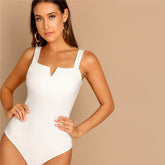 Straps Skinny Plain Casual Women Streetwear Spring Bodysuit Mssza