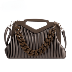 Stripe Soft Surface Attached With Hanging Strap Geometric Minority Design Cross-Body Bag 300x110x190mm Mssza