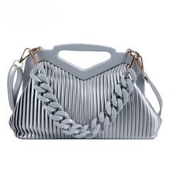 Stripe Soft Surface Attached With Hanging Strap Geometric Minority Design Cross-Body Bag 300x110x190mm Mssza
