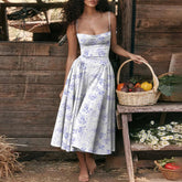 Floral Slip Tube Tops Sleeveless Printted A-line Midi Lady Boho Dress Mssaz Desses