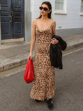 Leopard Print Long Sleeveless Lace Up Streetwear Casual Dress Mssaz Desses