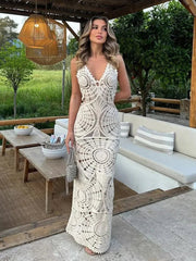 Female Cover Up Mesh See-Through Split Long Sleeve Beach New Casual Dress Mssaz Desses