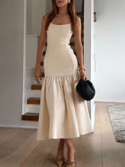 Lace-Up Ruffled Mesh Bandage High Waist Female Casual Dress Mssaz Desses