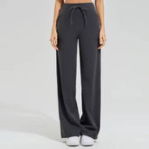 Trendy Double Side Brushed With Pockets High Waist Loose Yoga Pants Mssza