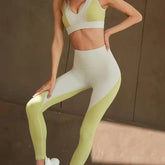 Trendy Fitness Sets Crop Top And High Waist Legging 2 Piece Set Mssza