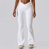 Trendy Flare Full Length High Waist Wide Leg Yoga Pants Mssza