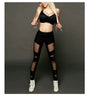 Trendy High Elastic Mesh Stitching Cross High Waist Sports Leggings Mssza