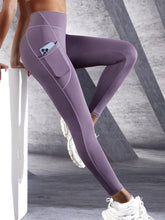 Trendy High Waist Tights With Pockets Stretch Yoga Leggings Mssza