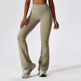 Trendy High Waist Wide Leg Workout Flare Pants Mssza