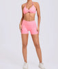 Trendy Knitted Spandex High Waist Hip-lifting Shorts Seamless Yoga Suits Mssza