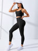 Trendy Leggings And Thin Shoulder Strap Stretch Sports Bra 2 Piece Set Yoga Set Mssza